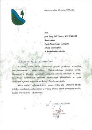 Życzenia skierowane przez Wójta Gminy Maszewo 