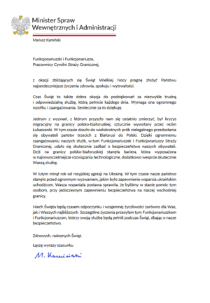 Życzenia Wielkanocne Ministra Spraw Wewnętrznych i Administracji Życzenia Wielkanocne Ministra Spraw Wewnętrznych i Administracji