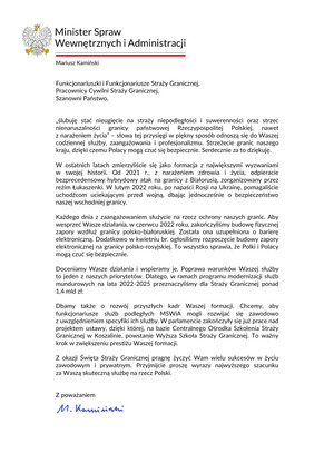 Życzenia Ministra Spraw Wewnętrznych i Administracji Życzenia Ministra Spraw Wewnętrznych i Administracji